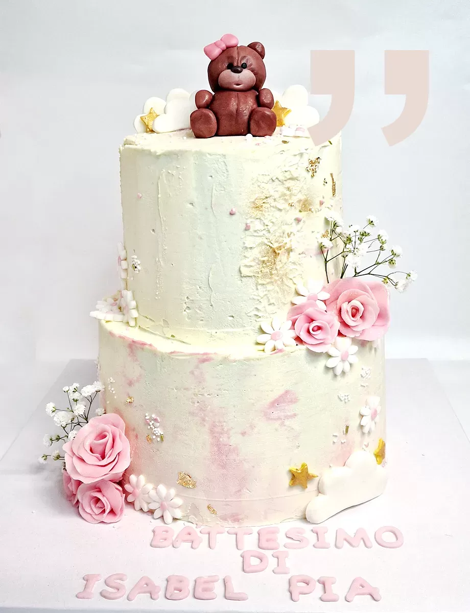 torta battesimo a 2 piani